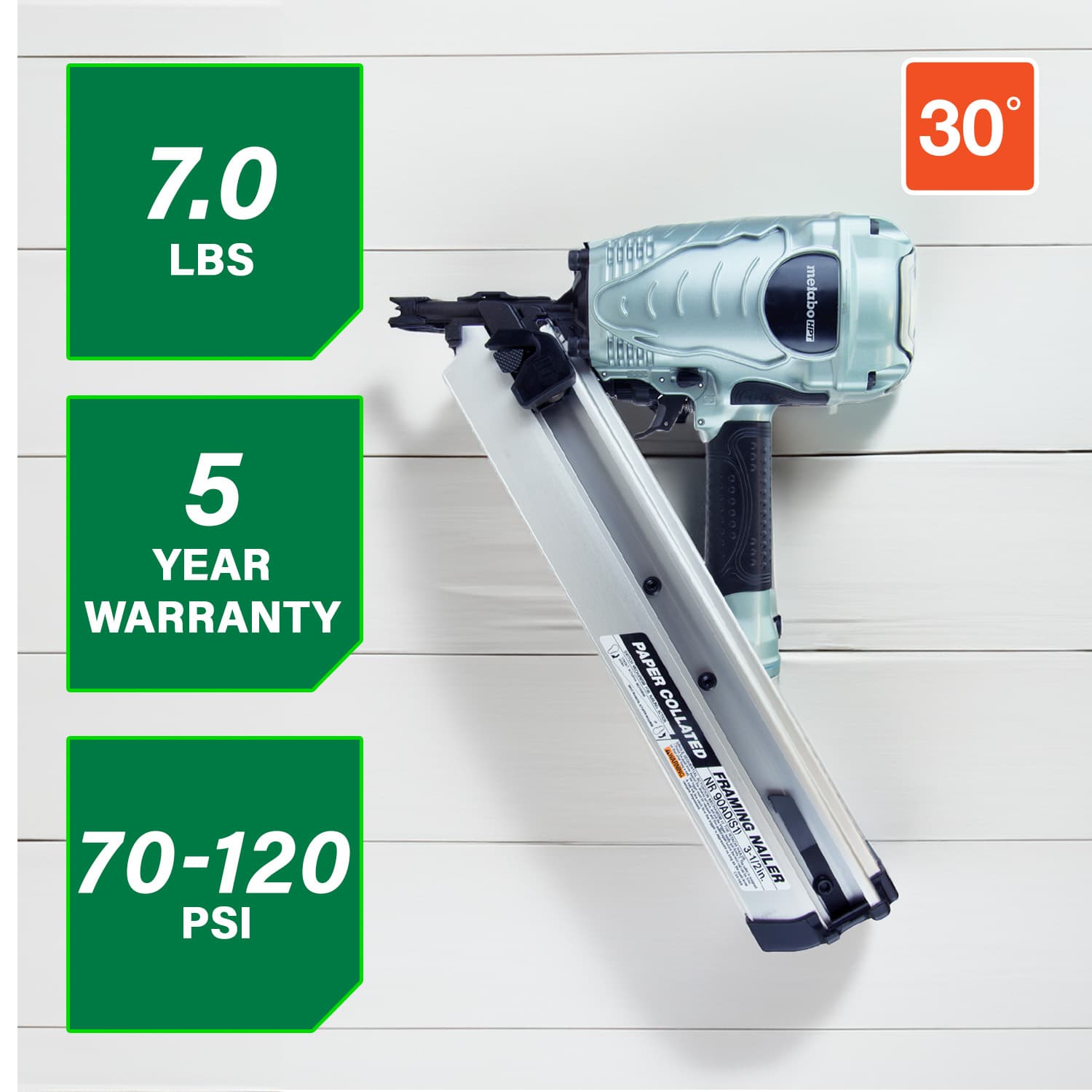 Metabo HPT NR90ADS1 Pneumatic Framing Nailer